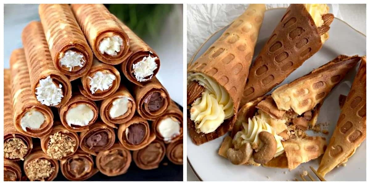 Вафельні трубочки з кокосовим вершковим кремом - покроковий рецепт