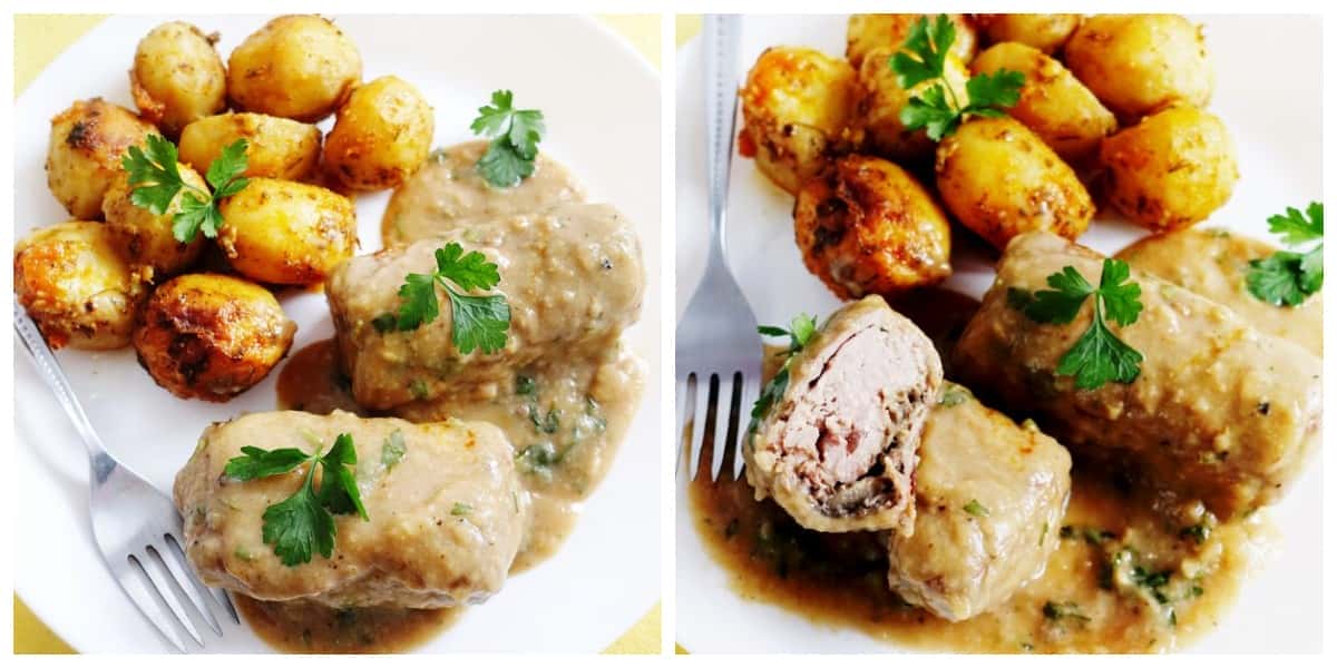 Рулети із свинини з грибами - виходять смачними, соковитими і м'якими