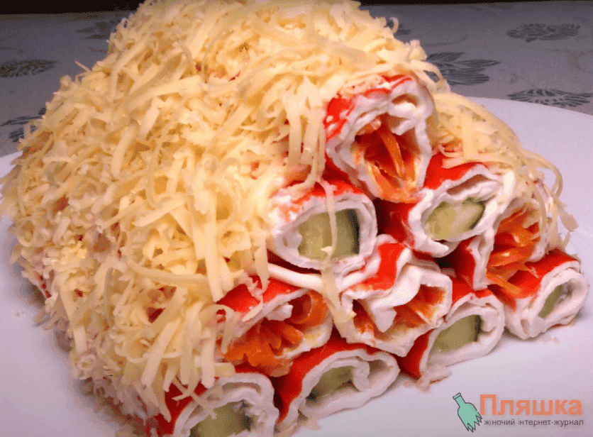 Салат-закуска з крабових паличок "Монастирська хата" - просто і дуже смачно