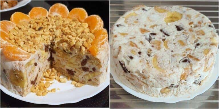 zheleynyy tort z pechyvom i fruktamy