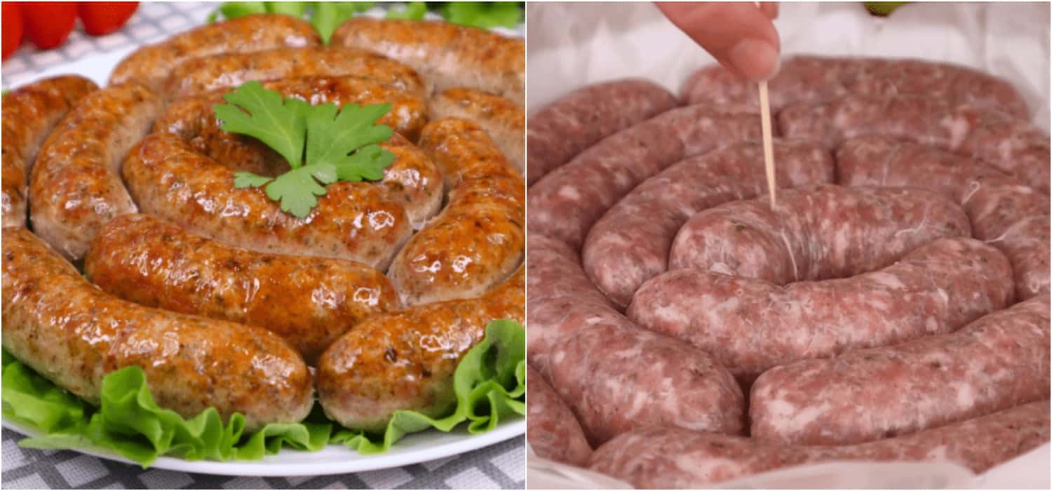 Готую домашні ковбаски за цим рецептом, бо соковиті, але не жирні: заздалегідь не відварюю, не жарю, все простіше, зайвих зусиль не прикладаю