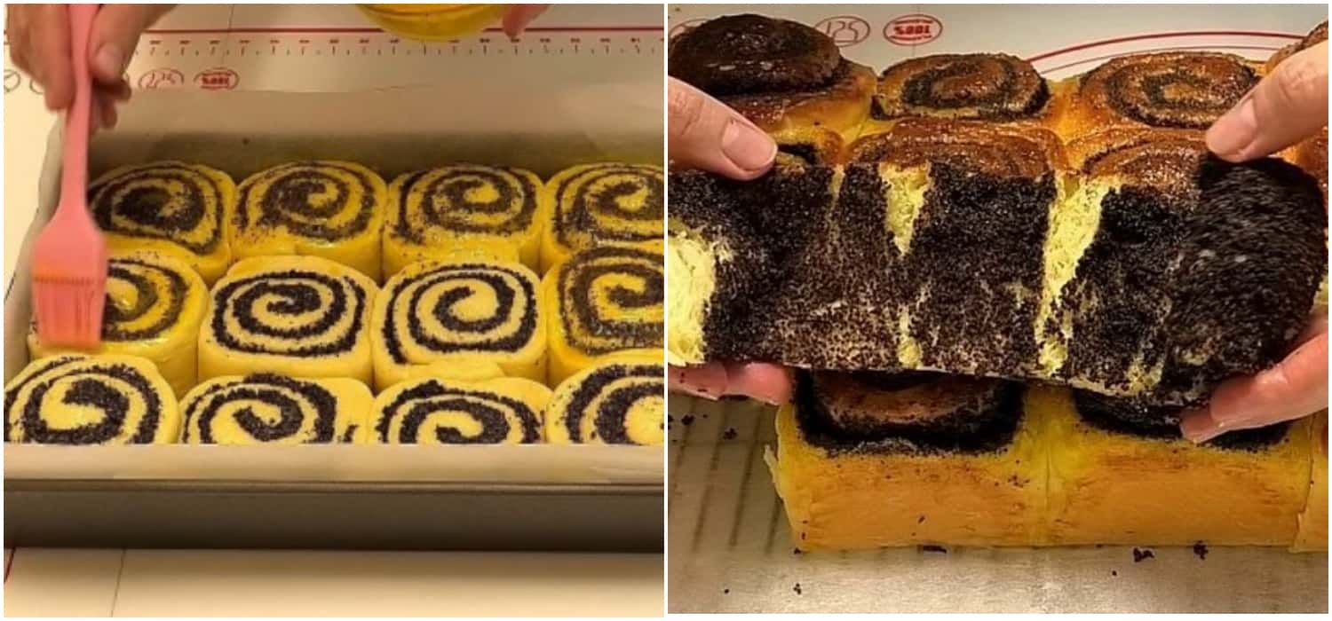 Заливні булочки з маком із дріжджового тіста
