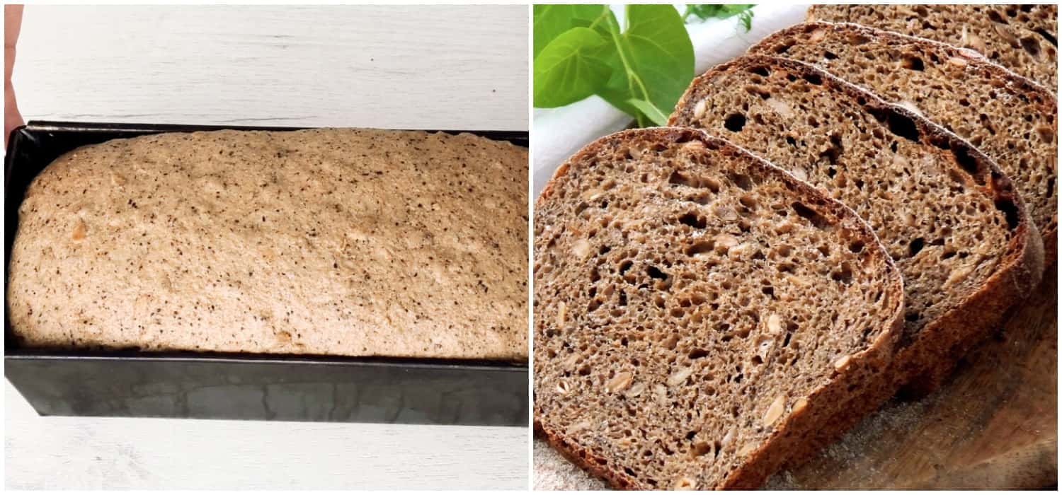 Пшенично-житній хліб на житній заквасці з насінням (без дріжджовий): хлібчик виходить дуже ароматним і смачним, такого в магазині не купиш