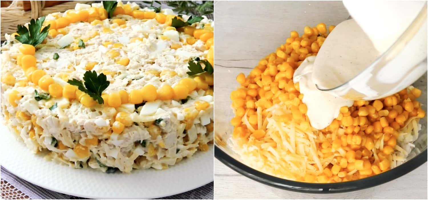 Салат з кукурудзою і куркою: простий і швидкий у приготуванні, а смачно так, що подаю його на будь-який стіл