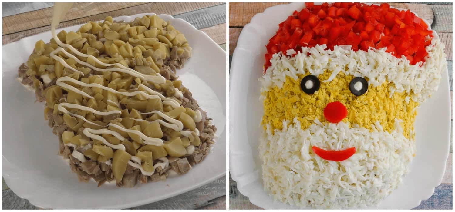 Самий новорічний салат "Дід Мороз" - діти і дорослі в захваті, смачний, яскравий і святковий