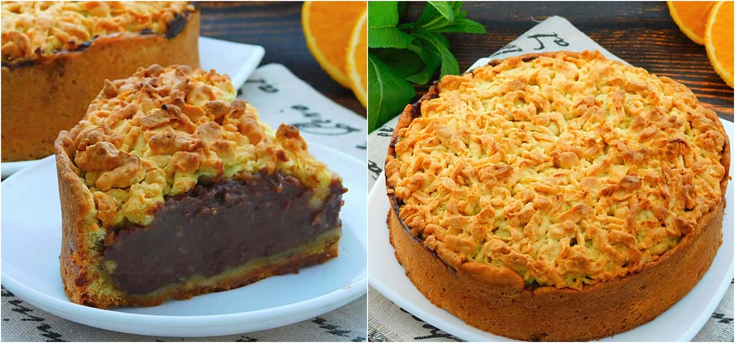 Вишуканий, але простий тертий пиріг з шоколадним кремом: ну дуже смачно, і простіше та дешевше ніж ви думаєте!