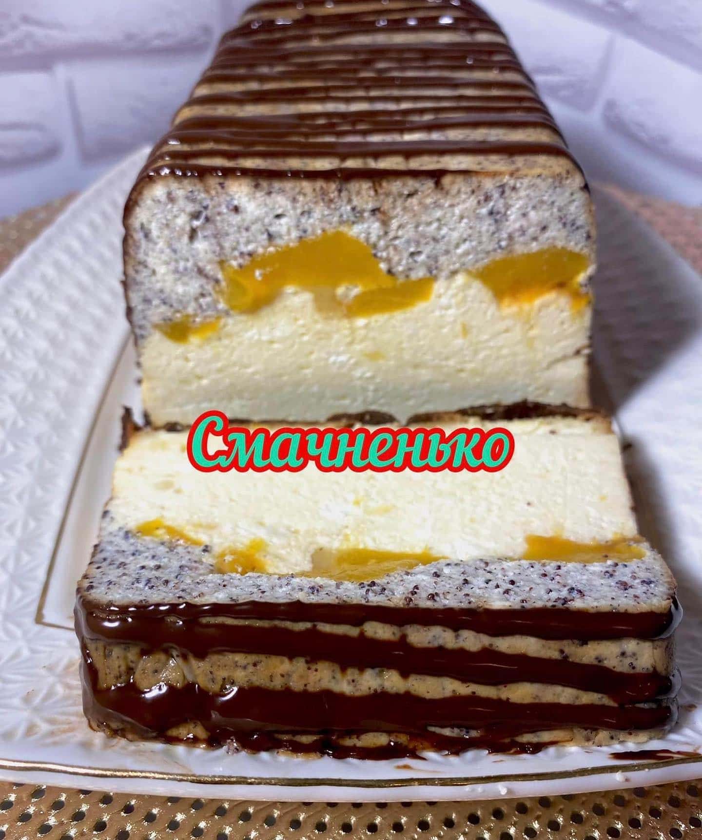 Розкішний "Сирник з персиками": дуже ніжний, без борошна, в міру солодкий, повітряний