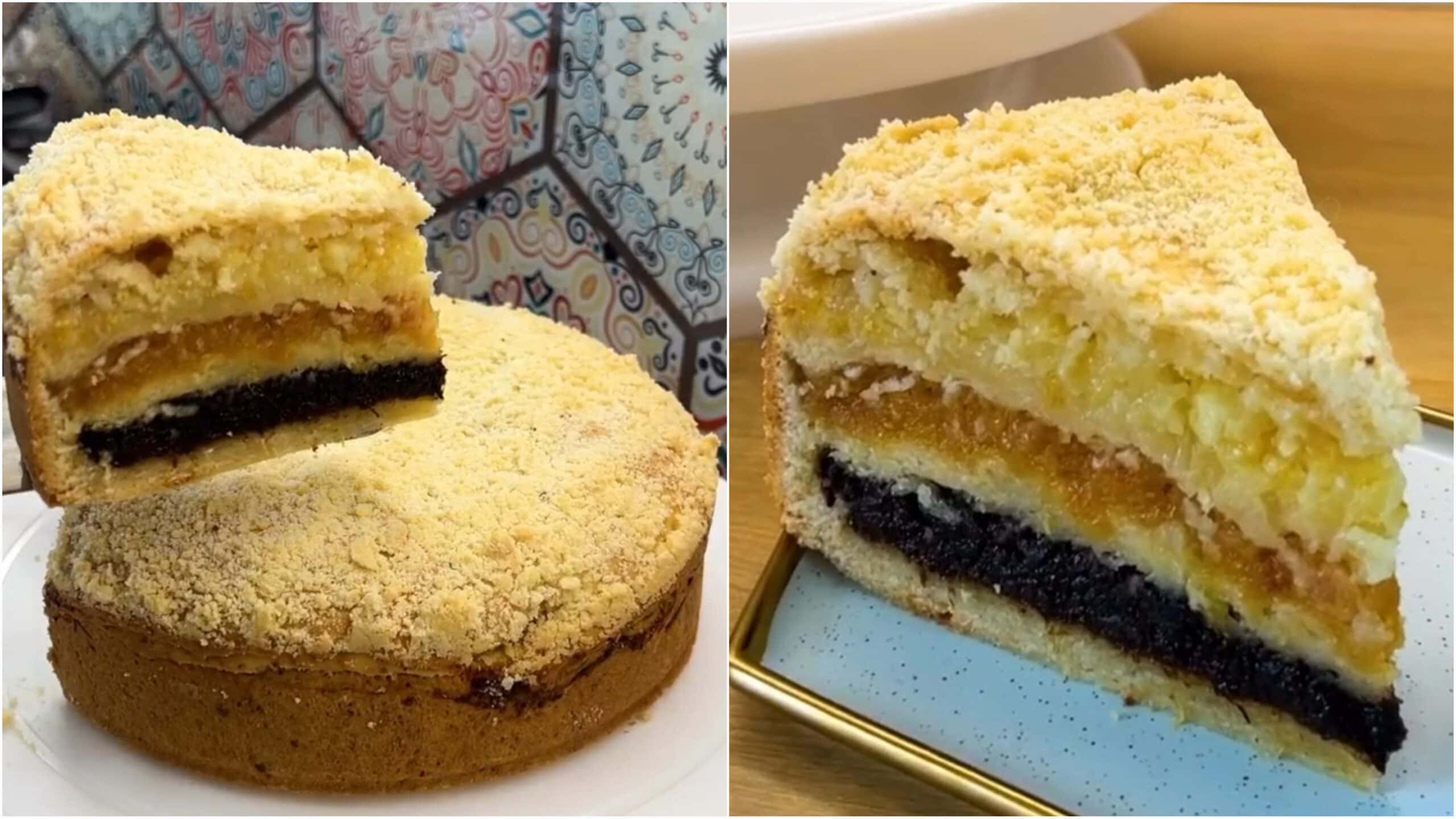 Цей знаменитий пиріг печу одним коржем: дуже смачна, проста у приготуванні випічка з 3 різними начинками, рецепт "на швидку руку"