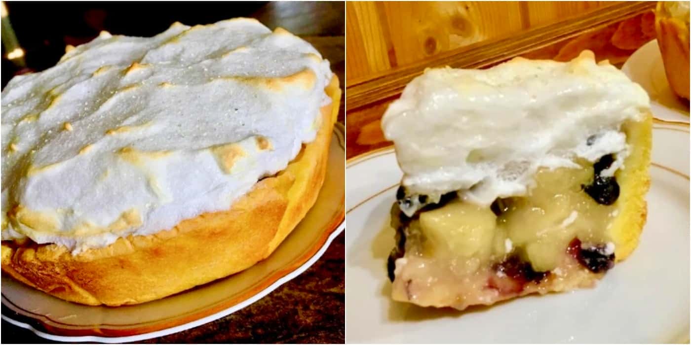 Смачний, соковитий пиріг, який можна при схудненні: ніжне хрумке тісто, солодка без цукру начинка, і повітряна білкова хмарка