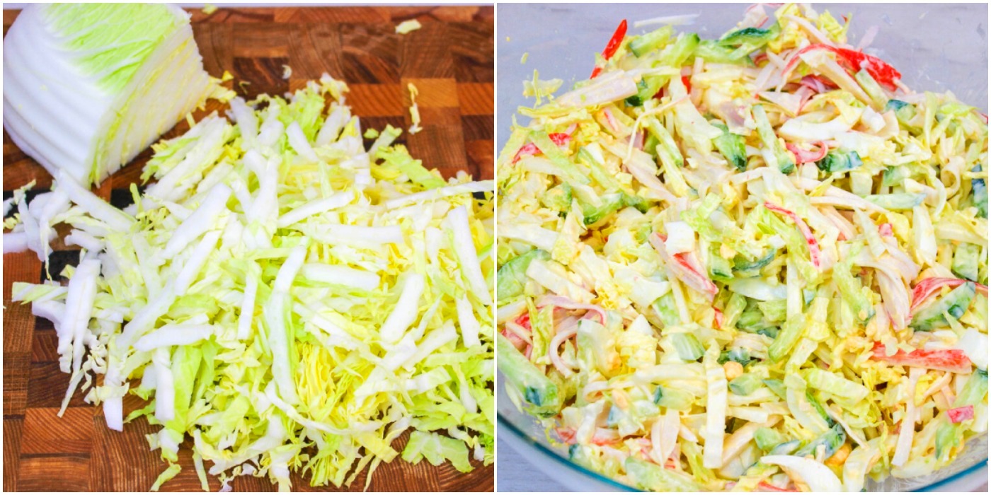 Соковитий салат з пекінською капустою, крабовими паличками, огірком та яйцями - смачно, просто і швидко