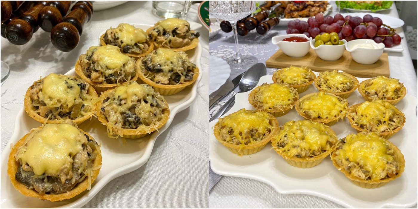 Жульєн у тарталетках - простенький рецепт смачної закуски до святкового столу