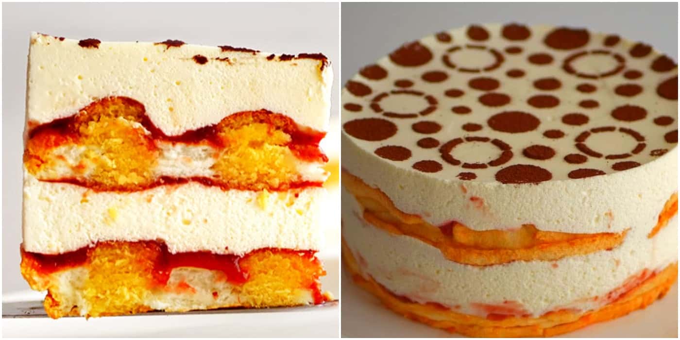 Неймовірний торт "Смужки Кардинал" - повітряний йогуртовий крем і двокольорові ніжні коржі, які ідеально доповнюються цікавим ягідним смаком