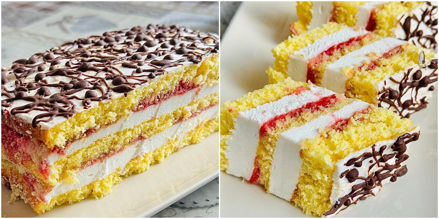 Бісквітний торт з кремом-суфле і малиною - чудовий, перевірений рецепт від української господині