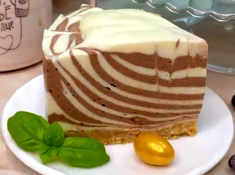 Швидко і БЕЗ випічки! Справжній літній десерт! Дуже смачний торт зі смаком морозива "Зебра"