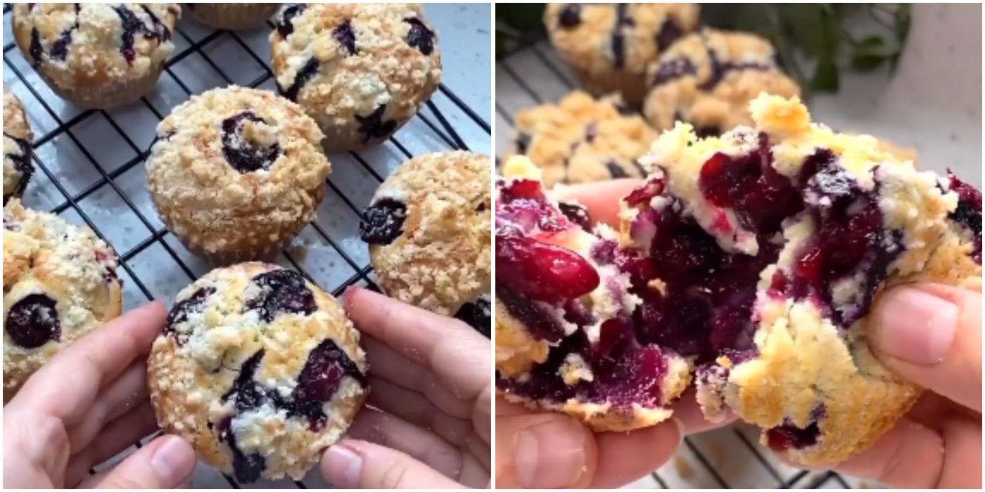 Найсмачніші і найсоковитіші кекси з лохиною. В сезон ягід печу їх часто! Простенька випічка до чаю на швидку руку