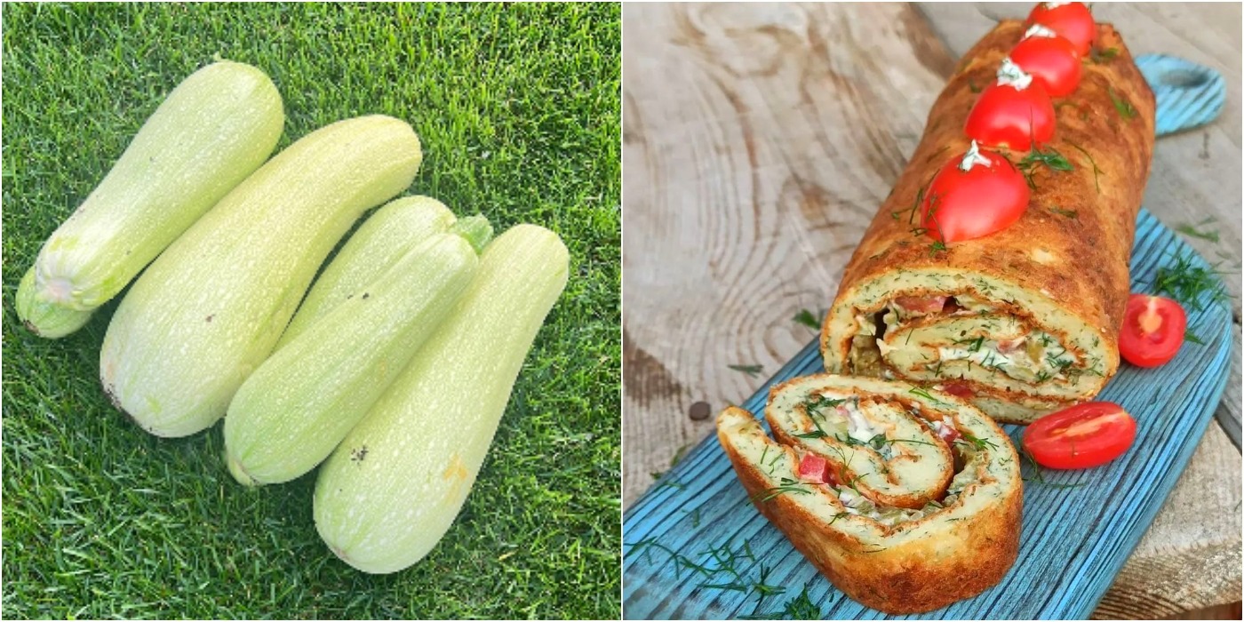 Кабачковий рулет з баклажанами, томатами, зеленню та часником. Мінімум олії - цікавіша структура і безліч варіантів начинок