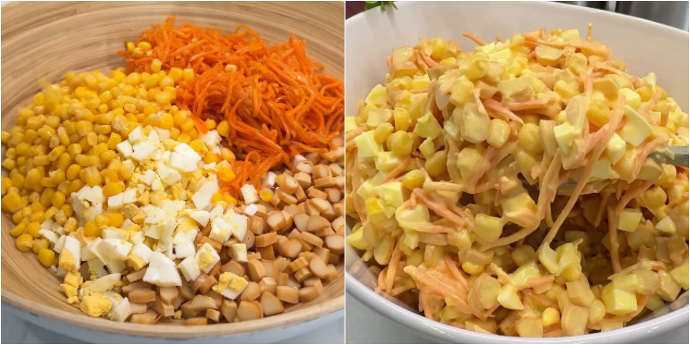 Це в нас самий ходовий салат без м'яса! Готую його лише із 4 інгредієнтів і на швидку руку!