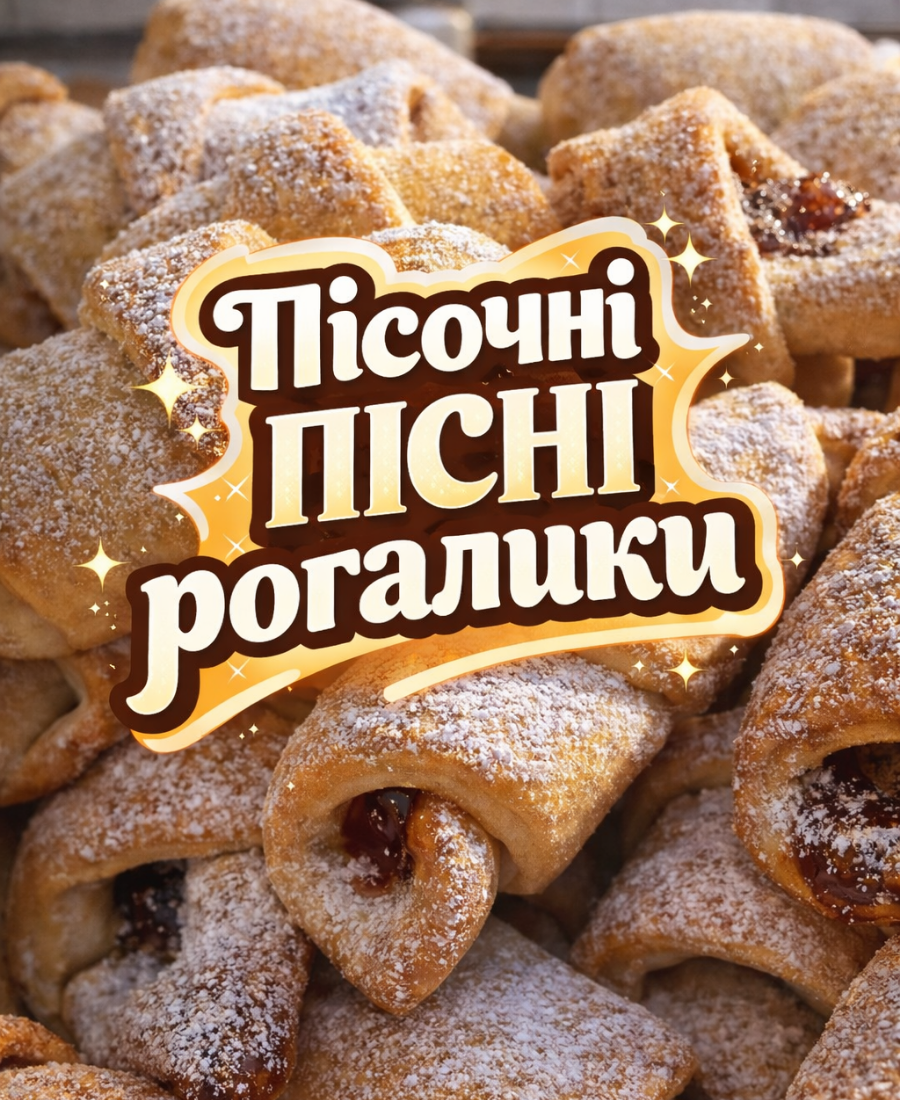 Пісочні рогалики до чаю - найпростіший рецепт ПІСНОЇ випічки! Швидко готуються, а ще швидше з'їдаються!