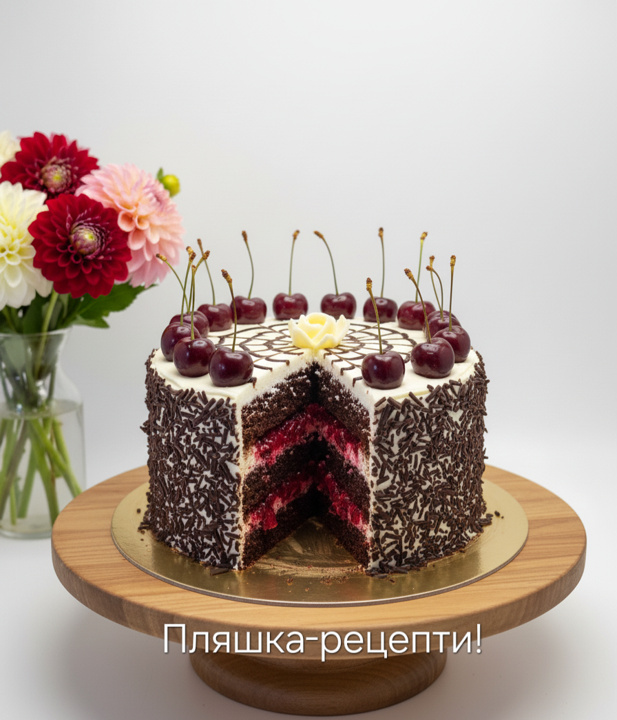 Печу свій улюблений торт "Шварцвальд" за найпростішим рецептом перевіреним роками! Він вийде у всіх! Любителі вишень і шоколаду - зацінять!