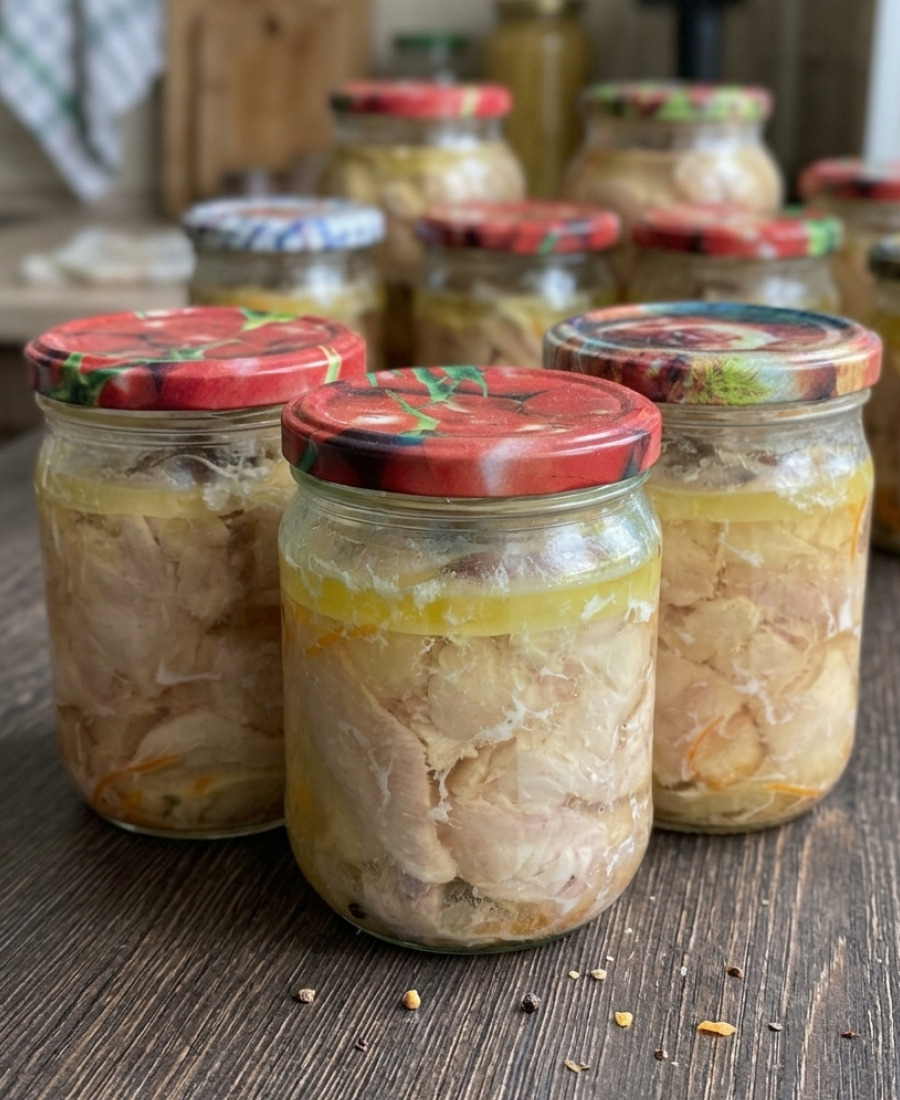 Домашня куряча тушонка. Готуємо зручну заготовку на зиму, яка часто виручає коли часу обмаль!