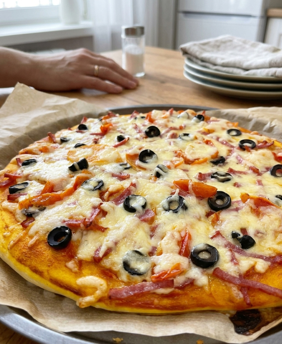 Рецепт класичної піци: замішую подвійну порцію, печу 2 штуки, решта тісто заморожую