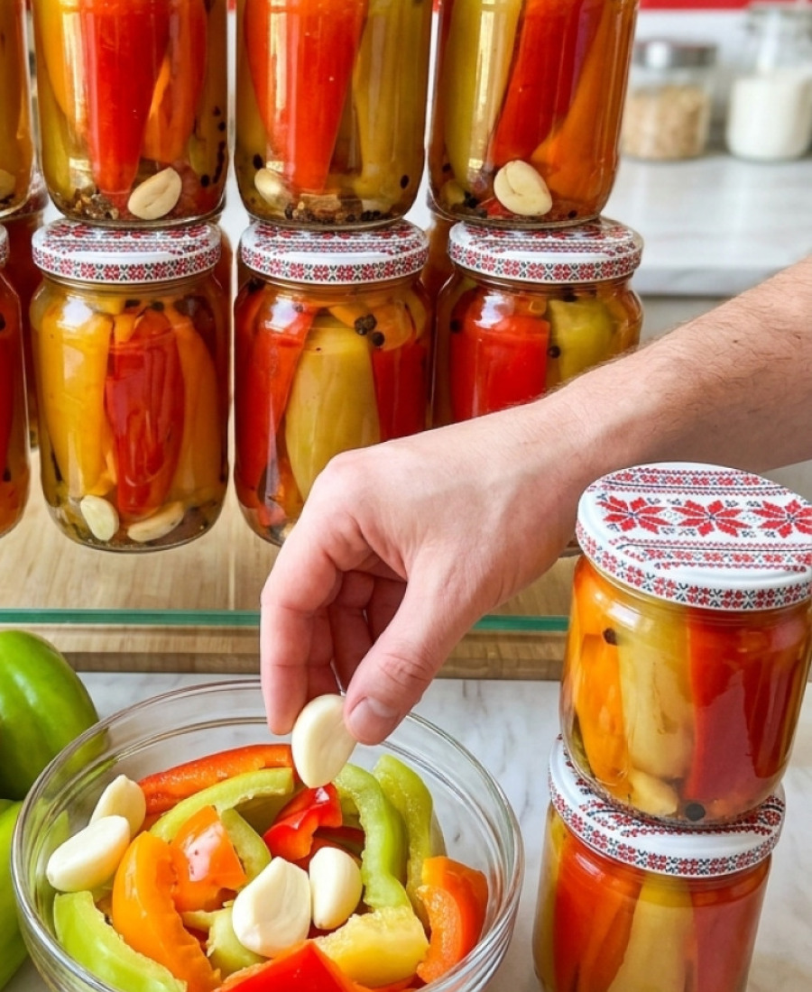 Як я консервую болгарський перець з медом: стоїть у мене всю зиму, як свіжий – без складної стерилізації, ну дуже смачний перчик