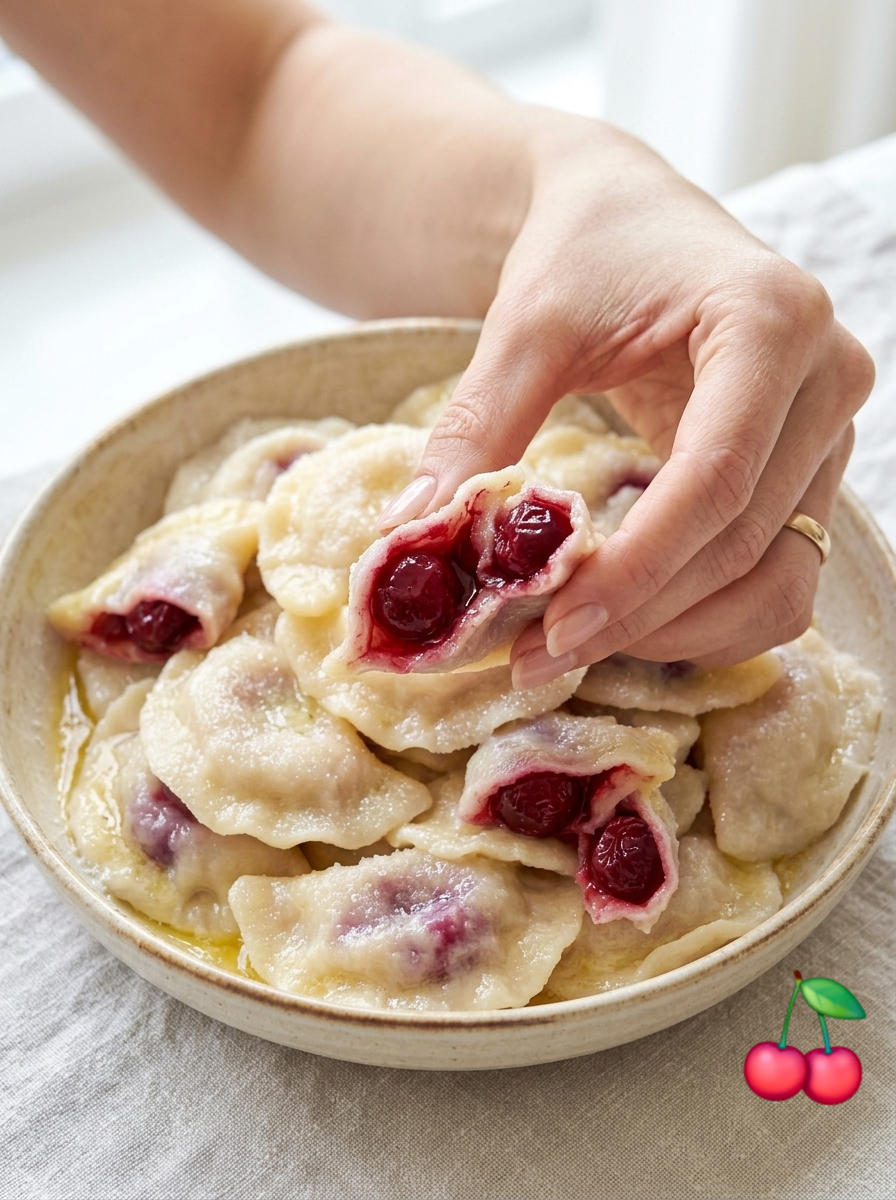 В сезон вишень🍒- це страва номер один! Соковиті вареники з вишнями за рецептом моєї бабусі!