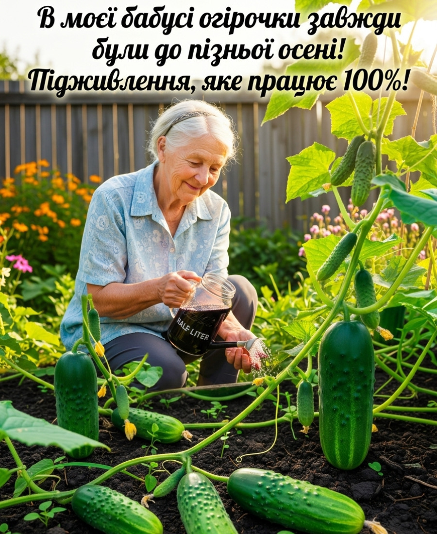 Бабуся поділилась досвідом! Одна склянка цього засобу під кущ і Ваші огірки засиплять урожаєм! Найкраще підживлення для огірків у липні!