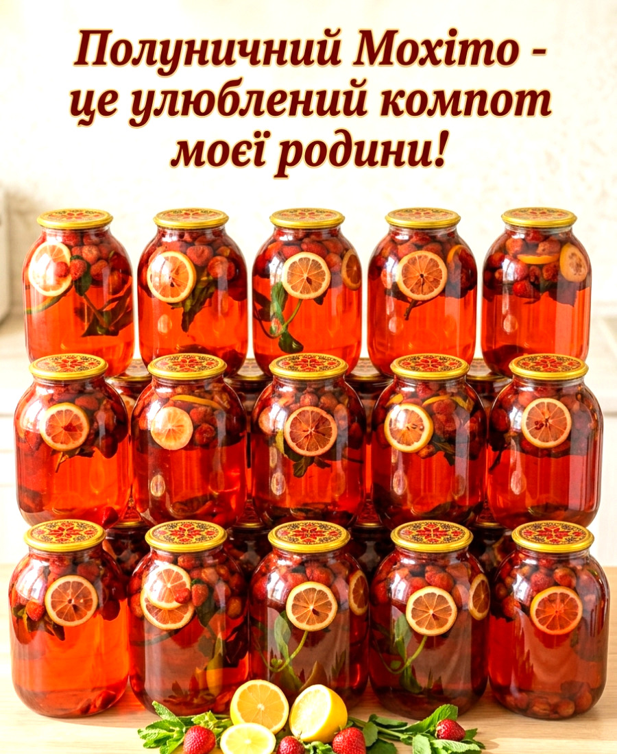 Компот «Полуничний мохіто» з лимоном та м’ятою: дуже смачно