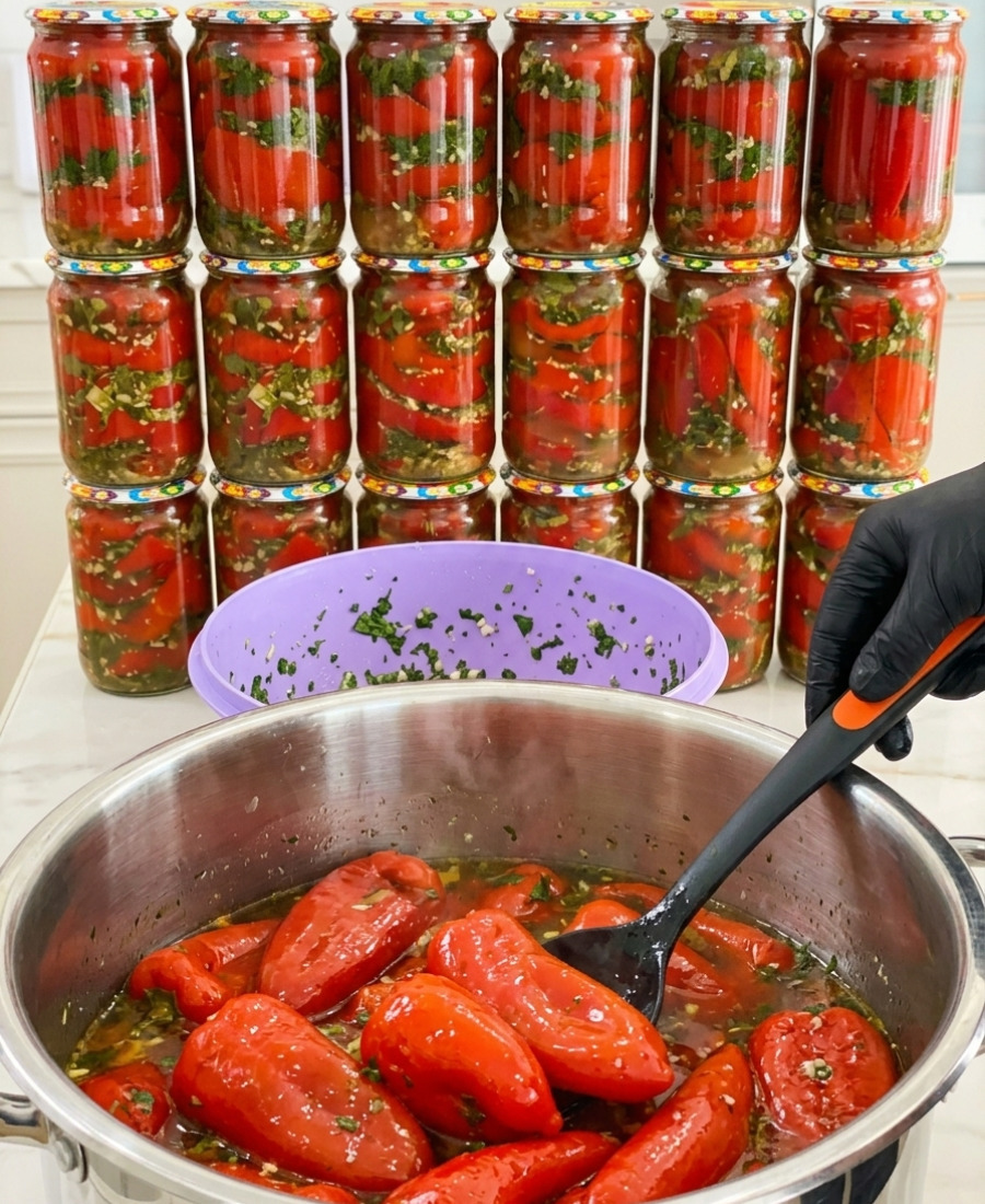 Маринований болгарський перець з ароматною начинкою на зиму: це так смачно, що всі хто пробує просять рецепт, дуже рекомендую і Вам
